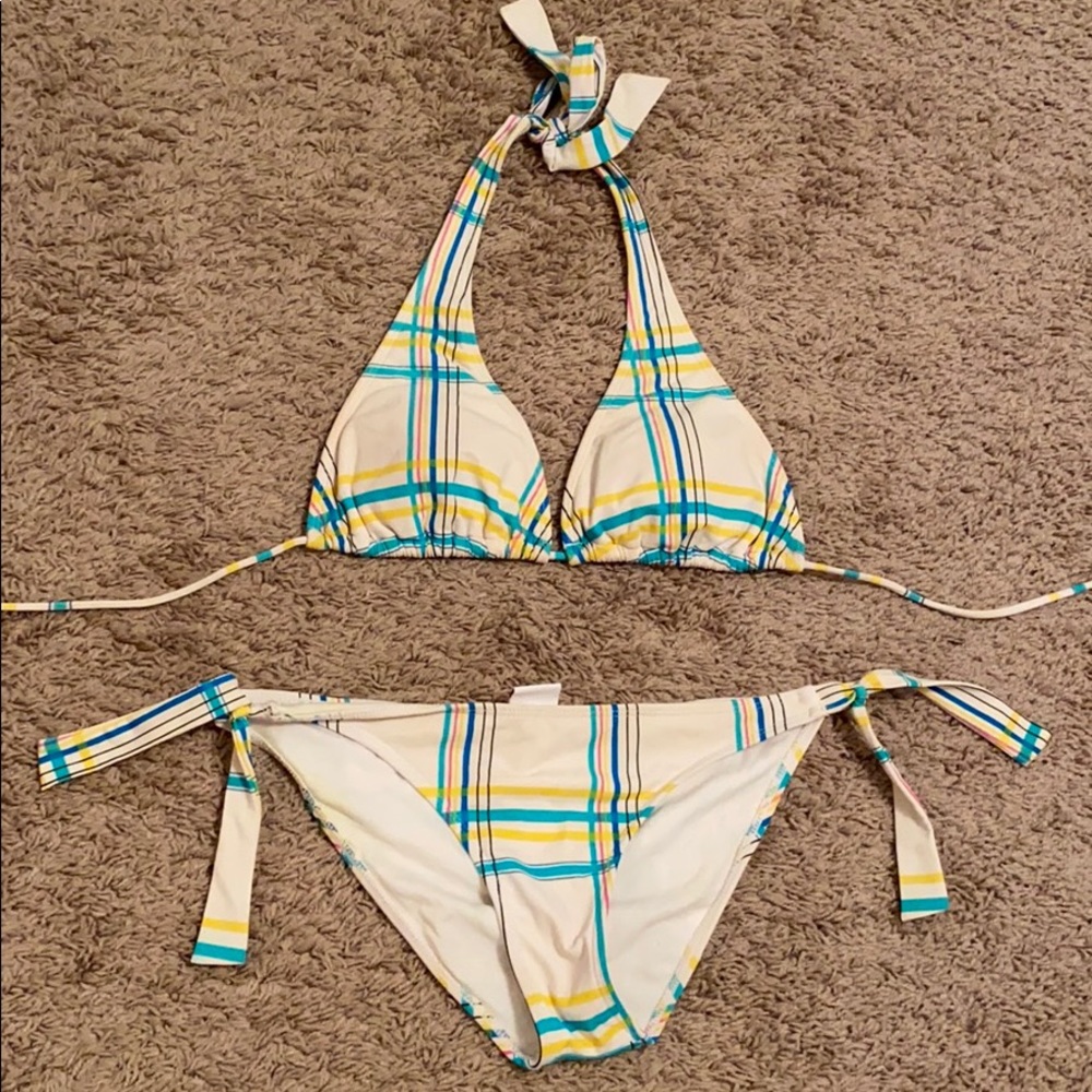 Colorful Plaid striped bikini!